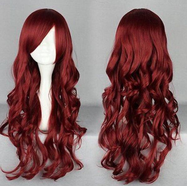wig 70cm long curly red wine women charming cosplay hair wig, Black;brown
wig 70cm long curly red wine women charming cosplay hair wig, Black;brown