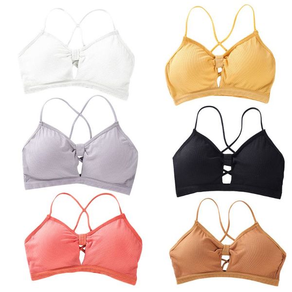 women girl ribbed knit bralette bright candy color cross strappy backless underwear hollow knotted front push up padded crop top, Red;black
women girl ribbed knit bralette bright candy color cross strappy backless underwear hollow knotted front push up padded crop top, Red;black