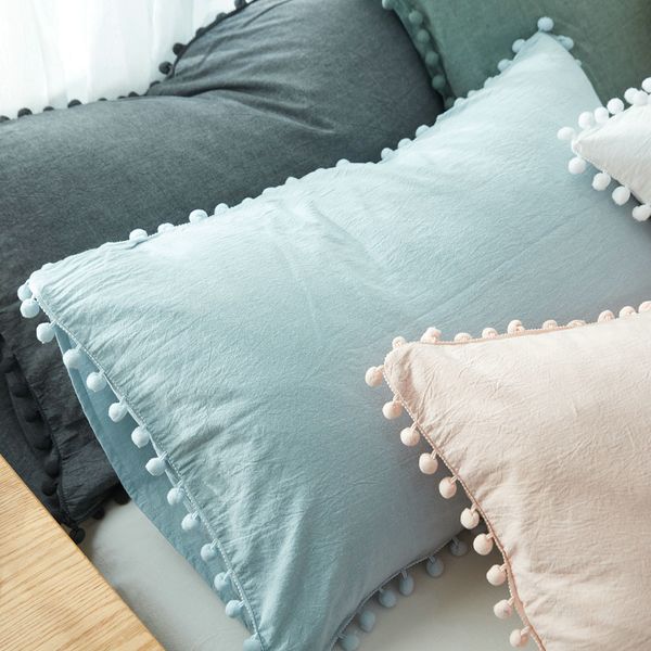 100% cotton grey/light blue/grey/pink/white european style pompom pillowcase single pillow cover bedroom case for cushion pillow case
100% cotton grey/light blue/grey/pink/white european style pompom pillowcase single pillow cover bedroom case for cushion pillow case