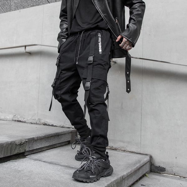 2020 осень боковой молнии карманы ленточек мужских jogger брюки хлопок hip hop streetwear sweatpants карандаш брюки черный, Black
2020 осень боковой молнии карманы ленточек мужских jogger брюки хлопок hip hop streetwear sweatpants карандаш брюки черный, Black