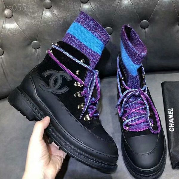 comfortable autumn and winter small fragrance wind socks boots women short snow martin boots women flat color matching stockings, Black
comfortable autumn and winter small fragrance wind socks boots women short snow martin boots women flat color matching stockings, Black