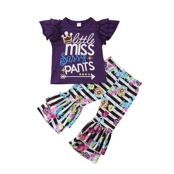 fashion toddler kids baby girls purple letter t-shirt +flare pants summer casual outfit clothes 2pcs set 1-6y, White
fashion toddler kids baby girls purple letter t-shirt +flare pants summer casual outfit clothes 2pcs set 1-6y, White