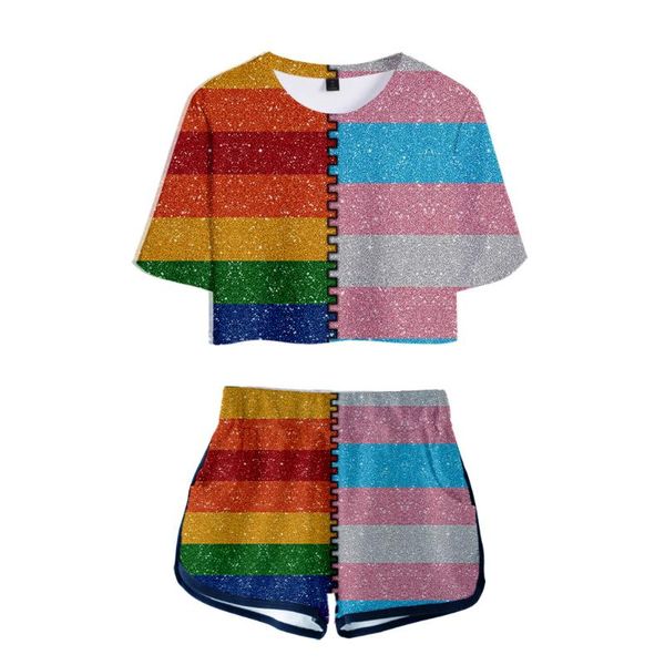 lgbt lovely sets print women 2 piece set summer short sleeve t shirt+shorts rainbow design sets streetwear, White
lgbt lovely sets print women 2 piece set summer short sleeve t shirt+shorts rainbow design sets streetwear, White