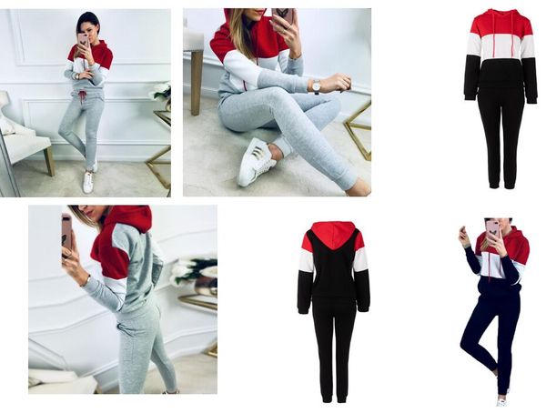 women panelled tracksuit sport hoodies + pants 2 piece woman jogging suits track suit womens sweatsuits sweat suits feem clothes, Gray
women panelled tracksuit sport hoodies + pants 2 piece woman jogging suits track suit womens sweatsuits sweat suits feem clothes, Gray