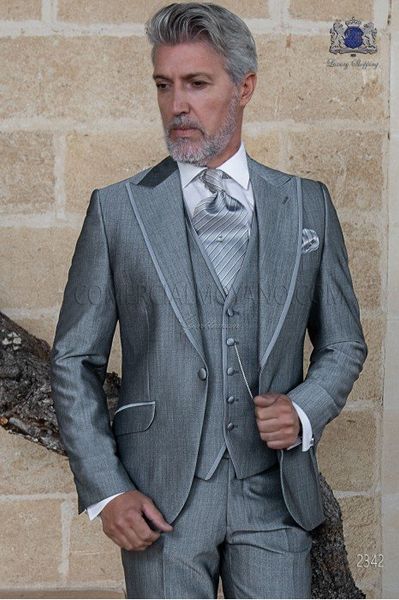 fashion grey groom tuxedos peak lapel groomsmen mens wedding dress 2019 style man jacket blazer 3 piece suit(jacket+pants+vest+tie) 1086, Black;gray
fashion grey groom tuxedos peak lapel groomsmen mens wedding dress 2019 style man jacket blazer 3 piece suit(jacket+pants+vest+tie) 1086, Black;gray