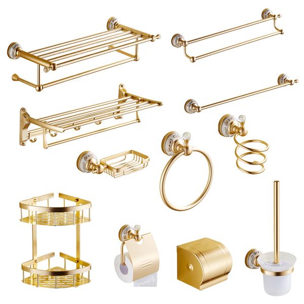 aluminum alloy gold crystal bathroom accessories set wall mounted ceramic base bathroom products
aluminum alloy gold crystal bathroom accessories set wall mounted ceramic base bathroom products