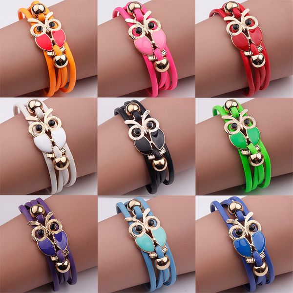 fashion pu leather bracelets for women and men creative handmade multilayer owl bracelet charm couple bracelet jewelry, Black
fashion pu leather bracelets for women and men creative handmade multilayer owl bracelet charm couple bracelet jewelry, Black