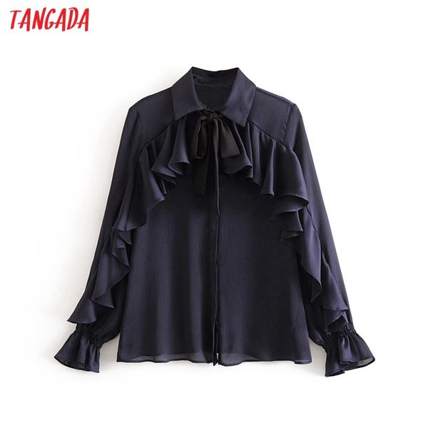 tangada women vintage solid ruffle shirts turn down collar long sleeve bow tie neck elegant ladies causal blouses 3h22, White
tangada women vintage solid ruffle shirts turn down collar long sleeve bow tie neck elegant ladies causal blouses 3h22, White