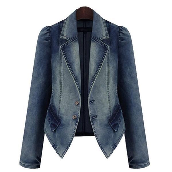 

2019 spring denim jacket women plus size long sleeve jeans jacket women denim for ladies coats and, Black;brown