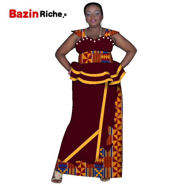 fashion sleeveless and long skirt 2 pieces african sets for women dashik private custom traditional african clothing wy2887, Red
fashion sleeveless and long skirt 2 pieces african sets for women dashik private custom traditional african clothing wy2887, Red