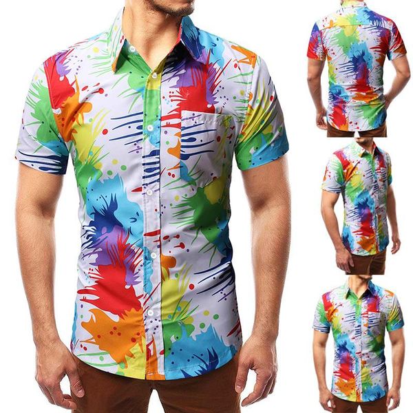 men's casual shirts incerun men hawaiian shirt short sleeve slim lapel colorful printed blouse summer vacation breathable camisa, White;black
men's casual shirts incerun men hawaiian shirt short sleeve slim lapel colorful printed blouse summer vacation breathable camisa, White;black