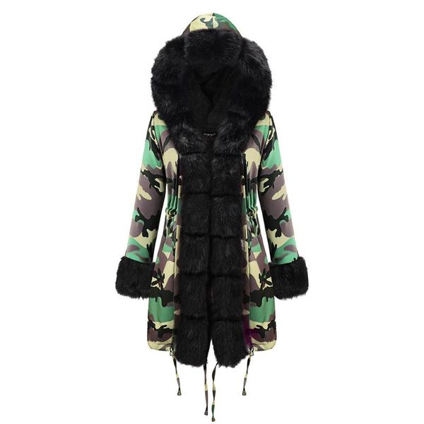 women's down & parkas outwear office outdoor thicken winter warm camouflage casual slim women hooded coat faux fur daily shopping, Black
women's down & parkas outwear office outdoor thicken winter warm camouflage casual slim women hooded coat faux fur daily shopping, Black