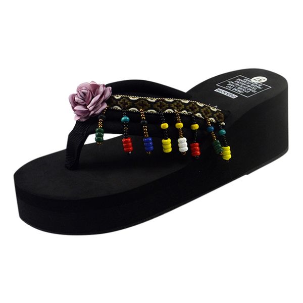 sagace womens fashion high-heeled flip flops shoes beach non-slip outdoor casual beach flower seaside thick bottom slippers, Black
sagace womens fashion high-heeled flip flops shoes beach non-slip outdoor casual beach flower seaside thick bottom slippers, Black