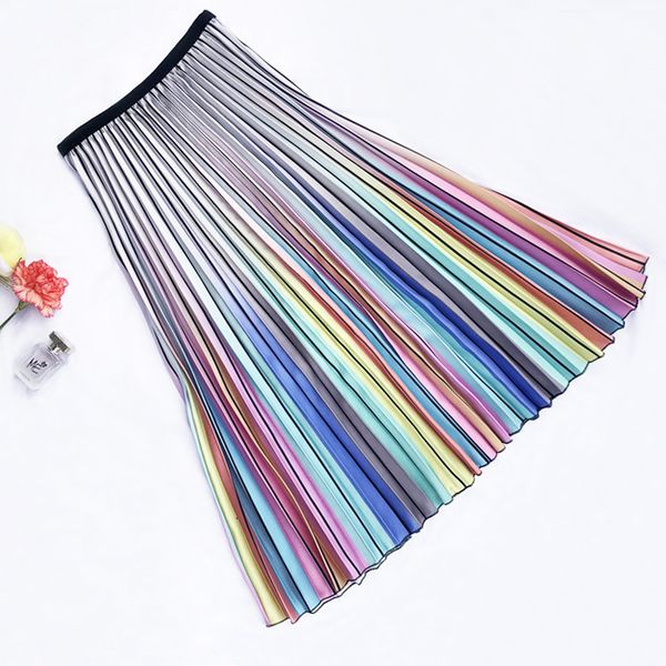 2019 gradient color women summer a-line pleated skirt high waist fashion women long skirt saias femme streetwear, Black
2019 gradient color women summer a-line pleated skirt high waist fashion women long skirt saias femme streetwear, Black