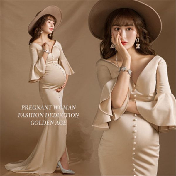 light beige pregnancy dress+hat two-pieces set maternity pgraphy props mermaid dress for women formal party wedding clothes, White
light beige pregnancy dress+hat two-pieces set maternity pgraphy props mermaid dress for women formal party wedding clothes, White