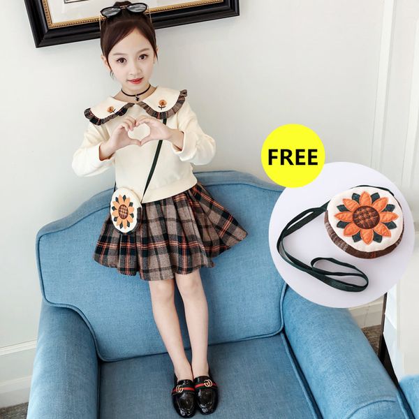 teen girl clothing set kids 2 pcs crop and skirt set for kids pullover and skirt two piece clothes bag for gift, White
teen girl clothing set kids 2 pcs crop and skirt set for kids pullover and skirt two piece clothes bag for gift, White