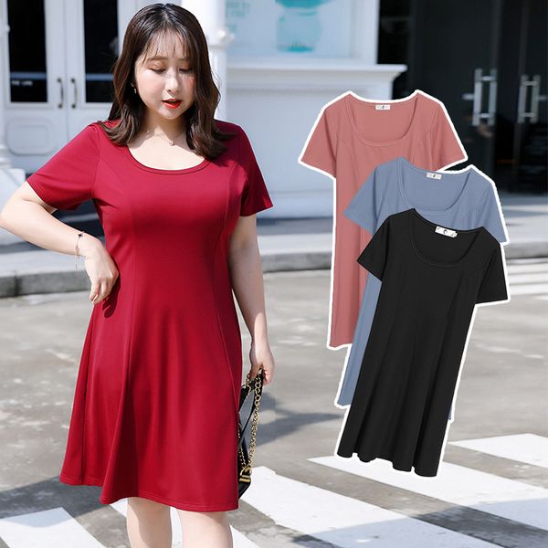 casual dress plus size xl-4xl 4colors 2020 summer new fashion elegent korean vintage short sleeve knee-length party dress, Black;gray
casual dress plus size xl-4xl 4colors 2020 summer new fashion elegent korean vintage short sleeve knee-length party dress, Black;gray