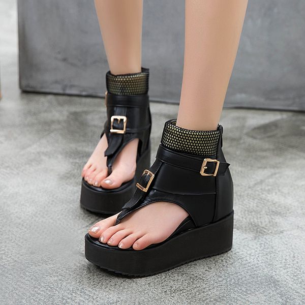 fashion women platform sandals summer wedges shoes woman high-leather gladiator sandals flip-flops sandalias mujer, Black
fashion women platform sandals summer wedges shoes woman high-leather gladiator sandals flip-flops sandalias mujer, Black
