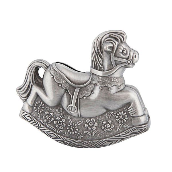 vintage rocking horse coin bank antique silver color money saving box zinc metal decoration crafts toys for baby room
vintage rocking horse coin bank antique silver color money saving box zinc metal decoration crafts toys for baby room