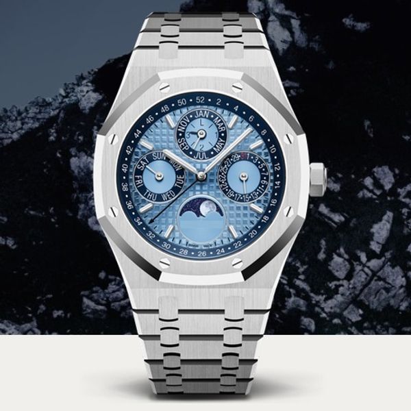 luxury watch men watches 41mm 26574 royal oak offshore automatic watch stainless steel perpetual calendar watches 2813 movement wristwatch, Slivery;brown
luxury watch men watches 41mm 26574 royal oak offshore automatic watch stainless steel perpetual calendar watches 2813 movement wristwatch, Slivery;brown