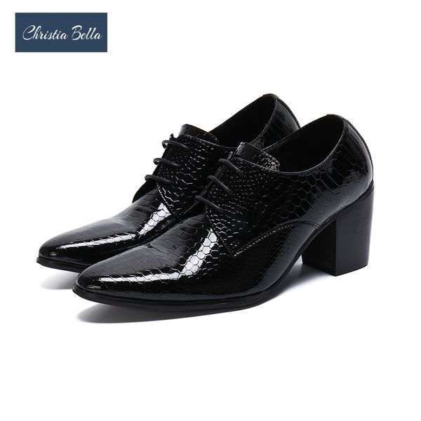 christia bella genuine leather men business shoes fashion plus size high heel lace up pointed toe formal party men shoes, Black
christia bella genuine leather men business shoes fashion plus size high heel lace up pointed toe formal party men shoes, Black