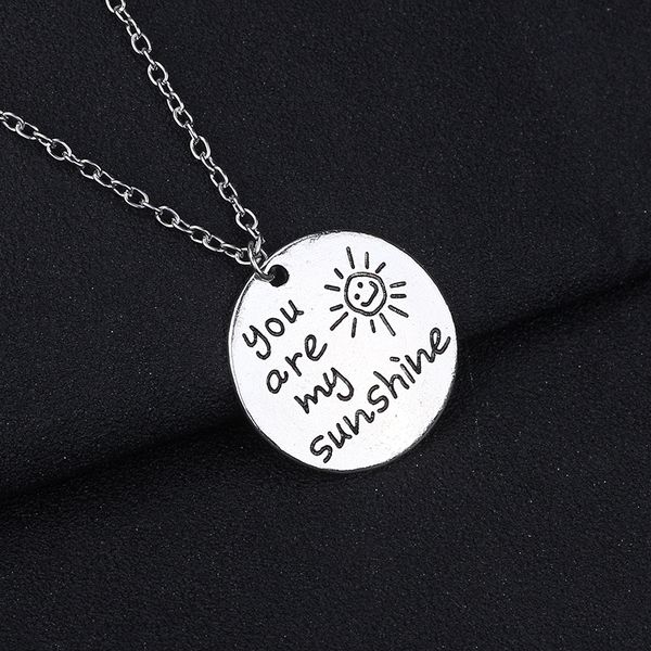 carved you are my sunshine necklaces pendants fashion sun round pendant choker necklace friends couple jewelry colar, Silver
carved you are my sunshine necklaces pendants fashion sun round pendant choker necklace friends couple jewelry colar, Silver