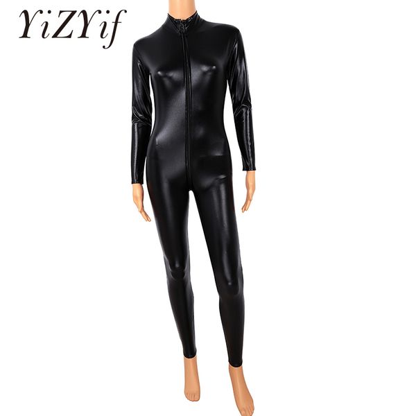 yizyif zentai costumes women full body cosplay clothes skin suit catsuit bodysuit patent leather open crotch & chest, Black
yizyif zentai costumes women full body cosplay clothes skin suit catsuit bodysuit patent leather open crotch & chest, Black