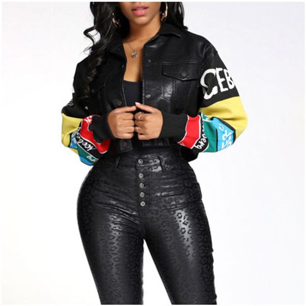 womens brand short jacket girls luxury casual youth designer contrast color leather womens fashion jackets 2020 spring explosion, Black;brown
womens brand short jacket girls luxury casual youth designer contrast color leather womens fashion jackets 2020 spring explosion, Black;brown