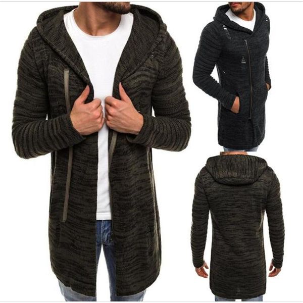 men's sweaters autumn winter fashion cardigan sweater cotton inclined zipper broken hole hooded outdoor casual, White;black
men's sweaters autumn winter fashion cardigan sweater cotton inclined zipper broken hole hooded outdoor casual, White;black