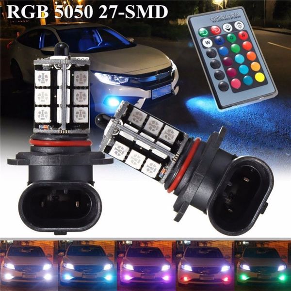 2pcs/pair 27smd 3 core led rgb remote control car headlight drl flash fog light bulb h4 h7 h11 headlamp atmosphere lamp kit
2pcs/pair 27smd 3 core led rgb remote control car headlight drl flash fog light bulb h4 h7 h11 headlamp atmosphere lamp kit