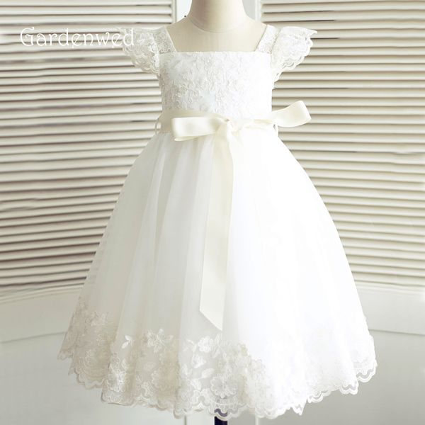 gardenwed 2019 white lace flower girl dresses cap sleeves ribbon little girls kids/children dress for wedding, Red;yellow
gardenwed 2019 white lace flower girl dresses cap sleeves ribbon little girls kids/children dress for wedding, Red;yellow