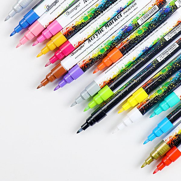 18 Colors 0.7mm Acrylic Paint Marker Pen for Ceramic Rock Glass Porcelain Mug Wood Fabric Canvas Painting
18 Colors 0.7mm Acrylic Paint Marker Pen for Ceramic Rock Glass Porcelain Mug Wood Fabric Canvas Painting