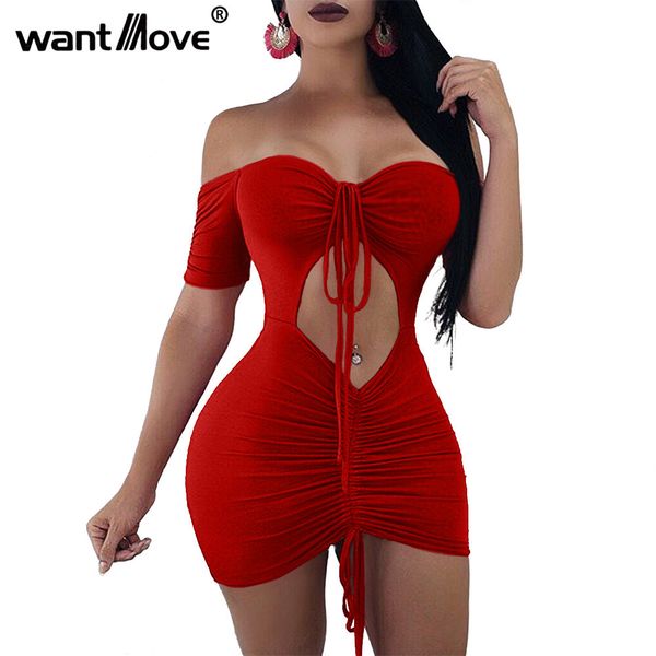 wantmove summer new womens dress soild slim stretch off shoulder ruched lace up cut out slim party mini dress jz408, Black;gray
wantmove summer new womens dress soild slim stretch off shoulder ruched lace up cut out slim party mini dress jz408, Black;gray