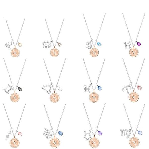 fahmi swa zodiac 12 constellation necklace female smart clavicle chain leo aquarius cancer capricorn gemini libra pisces aries, Black 
fahmi swa zodiac 12 constellation necklace female smart clavicle chain leo aquarius cancer capricorn gemini libra pisces aries, Black