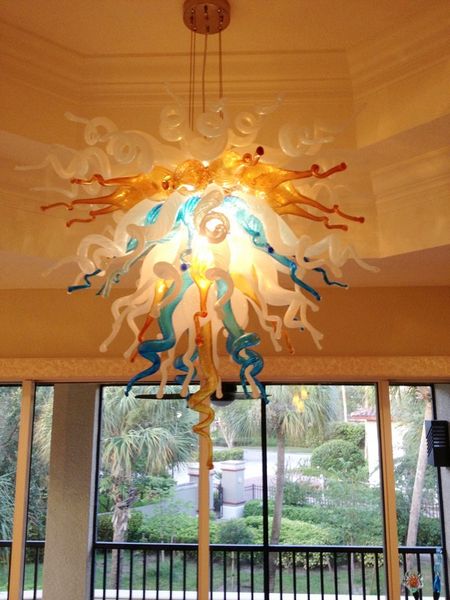 100% Ceiling Light Home Villa Art Decorative Pendant Light Murano Glass Led Chandelier Lamps Small Size Cheap