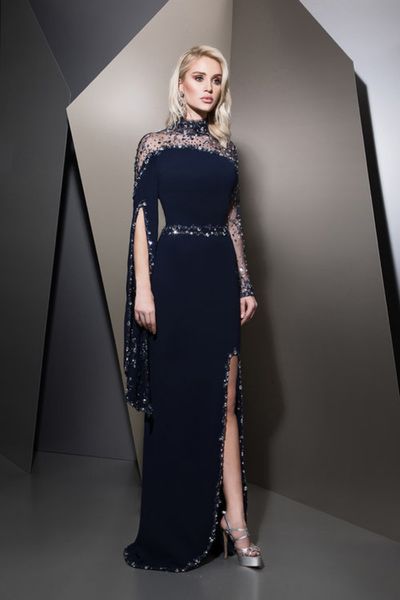 ziad nakad high neck prom dresses luxury crystal side split lace sequins beads mermaid quinceanera dresses evening party gowns wear formal, Black
ziad nakad high neck prom dresses luxury crystal side split lace sequins beads mermaid quinceanera dresses evening party gowns wear formal, Black