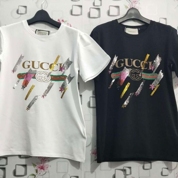 2018 new sequin meteor short sleeves women's t-shirt fabrics smooth and comfortable, White
2018 new sequin meteor short sleeves women's t-shirt fabrics smooth and comfortable, White