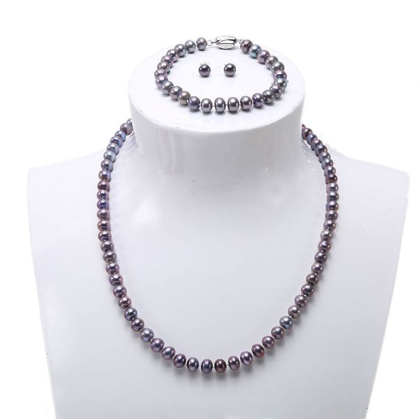 jyx necklace set 7-8mm dark-purple cultured freshwater pearl necklace bracelet earrings jewelry set -party wedding jewery, Black
jyx necklace set 7-8mm dark-purple cultured freshwater pearl necklace bracelet earrings jewelry set -party wedding jewery, Black