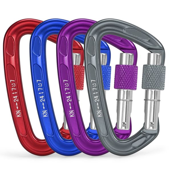 24kn twist locking gate carabiner heavy duty auto lock carabiner outdoor d-ring buckle climbing rappelling canyoning hammock
24kn twist locking gate carabiner heavy duty auto lock carabiner outdoor d-ring buckle climbing rappelling canyoning hammock