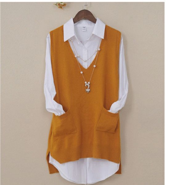 women's spring autumn cashmere knitted vest both sides split loose sweater vest waistcoat female pullover sleeveless, White;black
women's spring autumn cashmere knitted vest both sides split loose sweater vest waistcoat female pullover sleeveless, White;black