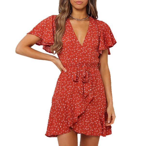 women's printed irregular falbala short sleeve v-neck chiffon short slim lady clothing strap casual holiday party dress, Black;gray
women's printed irregular falbala short sleeve v-neck chiffon short slim lady clothing strap casual holiday party dress, Black;gray