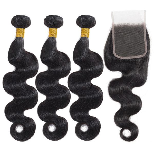 indian hair body wave bundles with closure remy human hair 1 bundles with closure soft natural color hair weave, Black
indian hair body wave bundles with closure remy human hair 1 bundles with closure soft natural color hair weave, Black