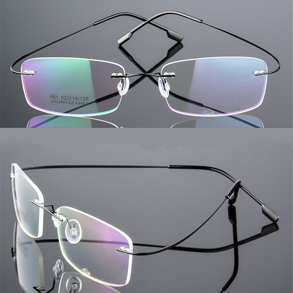 flexible memory metal rimless eyeglasses frame for oculos de grau glasses optical frame titanium alloy men ultralight, Black
flexible memory metal rimless eyeglasses frame for oculos de grau glasses optical frame titanium alloy men ultralight, Black