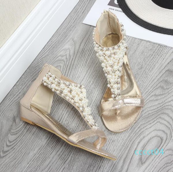 summer 2020 new styles european and american fashion pearl wedge sandals bohemian mid-heels for women ct04, Black
summer 2020 new styles european and american fashion pearl wedge sandals bohemian mid-heels for women ct04, Black