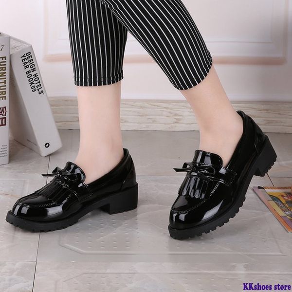 new women fashion bowknot shiny patent leather block chunky low heels single shoes woman pointed toe zapato mujer, Black
new women fashion bowknot shiny patent leather block chunky low heels single shoes woman pointed toe zapato mujer, Black