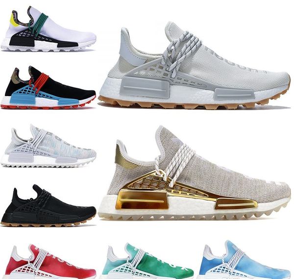 2020 мужской гонка nmd человек кроссовки pharrell williams примеры желтого основные черный спорт дизайнерская обувь женщина кроссовки размер