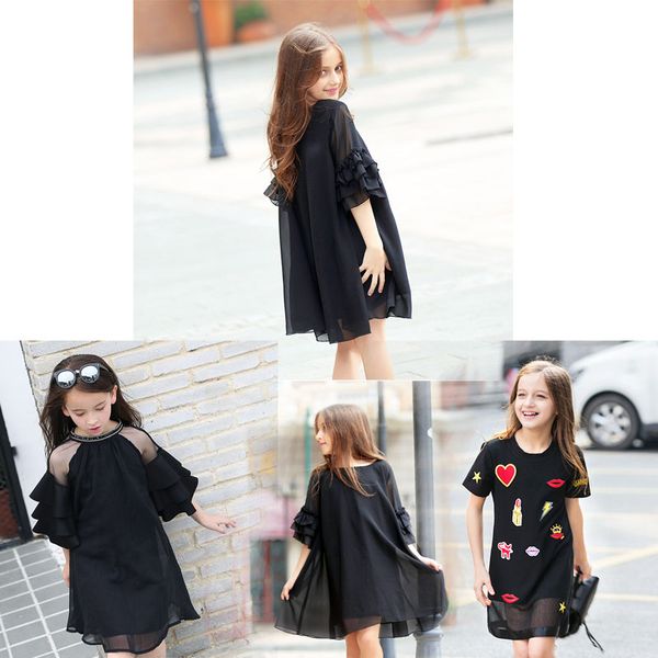 6-16 years teenage girls black dress children voile chiffon sticker ruffle t-shirt dress kids fashion girs dresses summer 2019, Red;yellow
6-16 years teenage girls black dress children voile chiffon sticker ruffle t-shirt dress kids fashion girs dresses summer 2019, Red;yellow