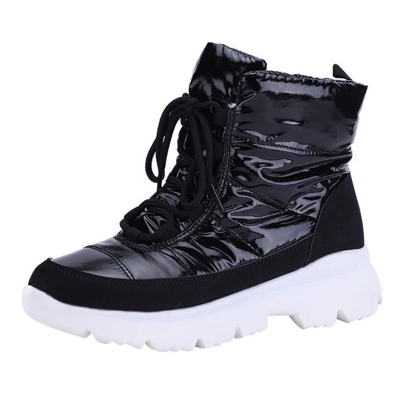 black patent leather ankle bare boots women's warm square heels short tube snow booties plus size lace-up non-slip casual shoes
black patent leather ankle bare boots women's warm square heels short tube snow booties plus size lace-up non-slip casual shoes