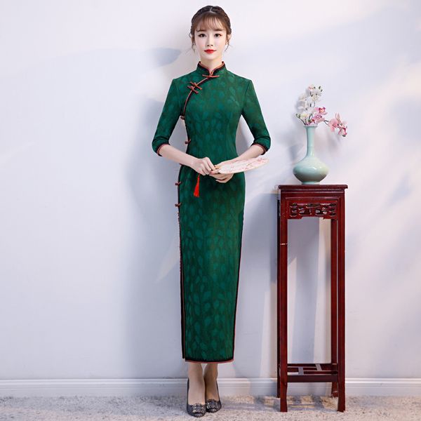 new stylish ladies cheongsam 2019 spring chinese style mandarin collar long dress womens qipao slim party dresses vestido s-xxxl, Black;gray
new stylish ladies cheongsam 2019 spring chinese style mandarin collar long dress womens qipao slim party dresses vestido s-xxxl, Black;gray