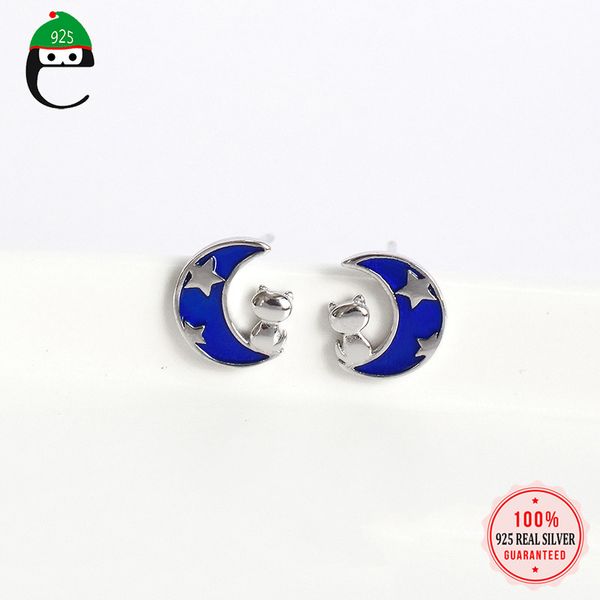 elfoplatasi genuine fashion 925 sterling silver sweet cute moon cat stud earring for women girl wedding jewelry gift ds2518, Golden;silver
elfoplatasi genuine fashion 925 sterling silver sweet cute moon cat stud earring for women girl wedding jewelry gift ds2518, Golden;silver